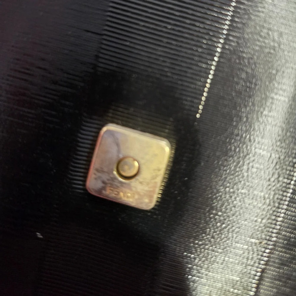 Vintage Unique Fendi Black Crossbody Bag with Geometric Pattern - Picture 13 of 14